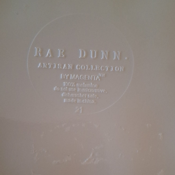 Rae Dunn Set Of 4 Melamine 8" Plates with Black 'EAT' Design - Picture 2 of 4